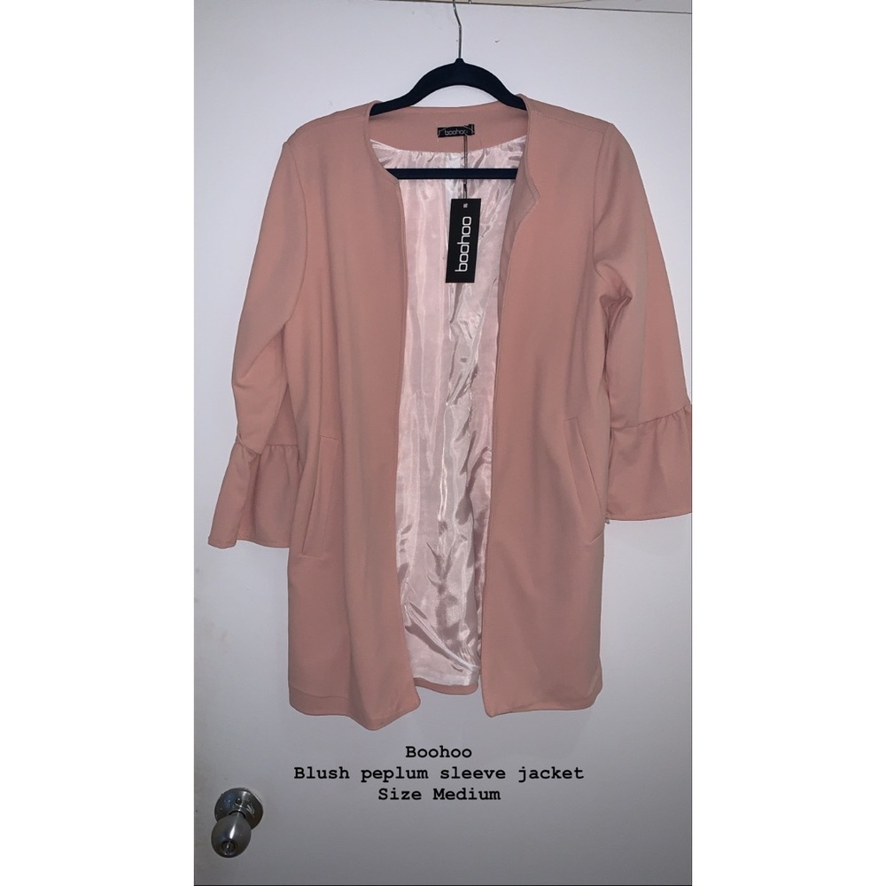 Boohoo peplum sleeve jacket
